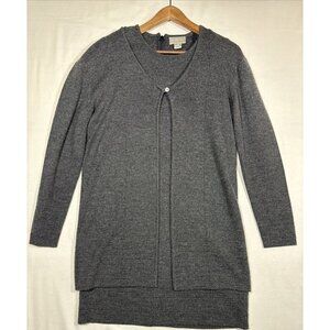 Nordstrom 2 Pc Acrylic Wool Blend Gray Sweater‎ Dress Women’s M Winter